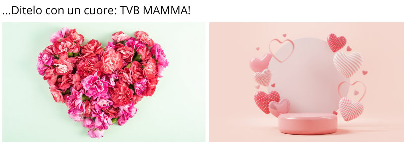 Illustrazione esempi con cuori per Festa della Mamma