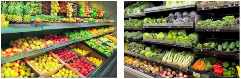 Foto reparto frutta e verdura