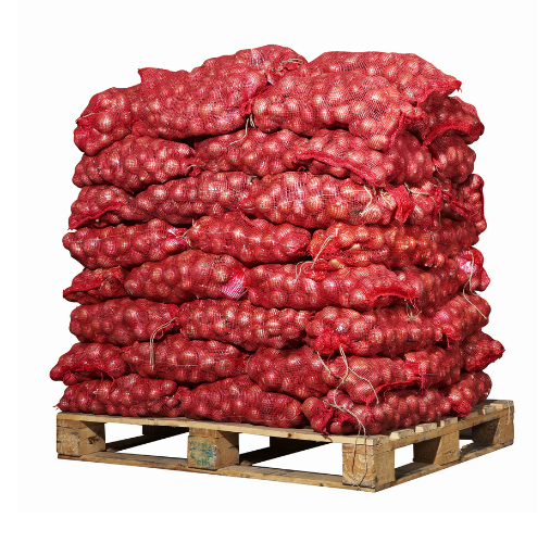 Foto di scaffale di patate rosse