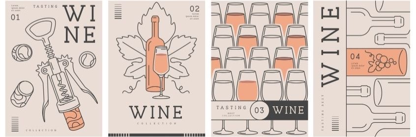 Illustrazione banner per vendita vini