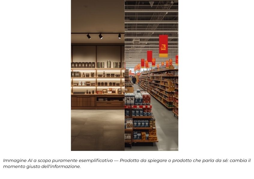Immagine creata con IA corsie supermarket
